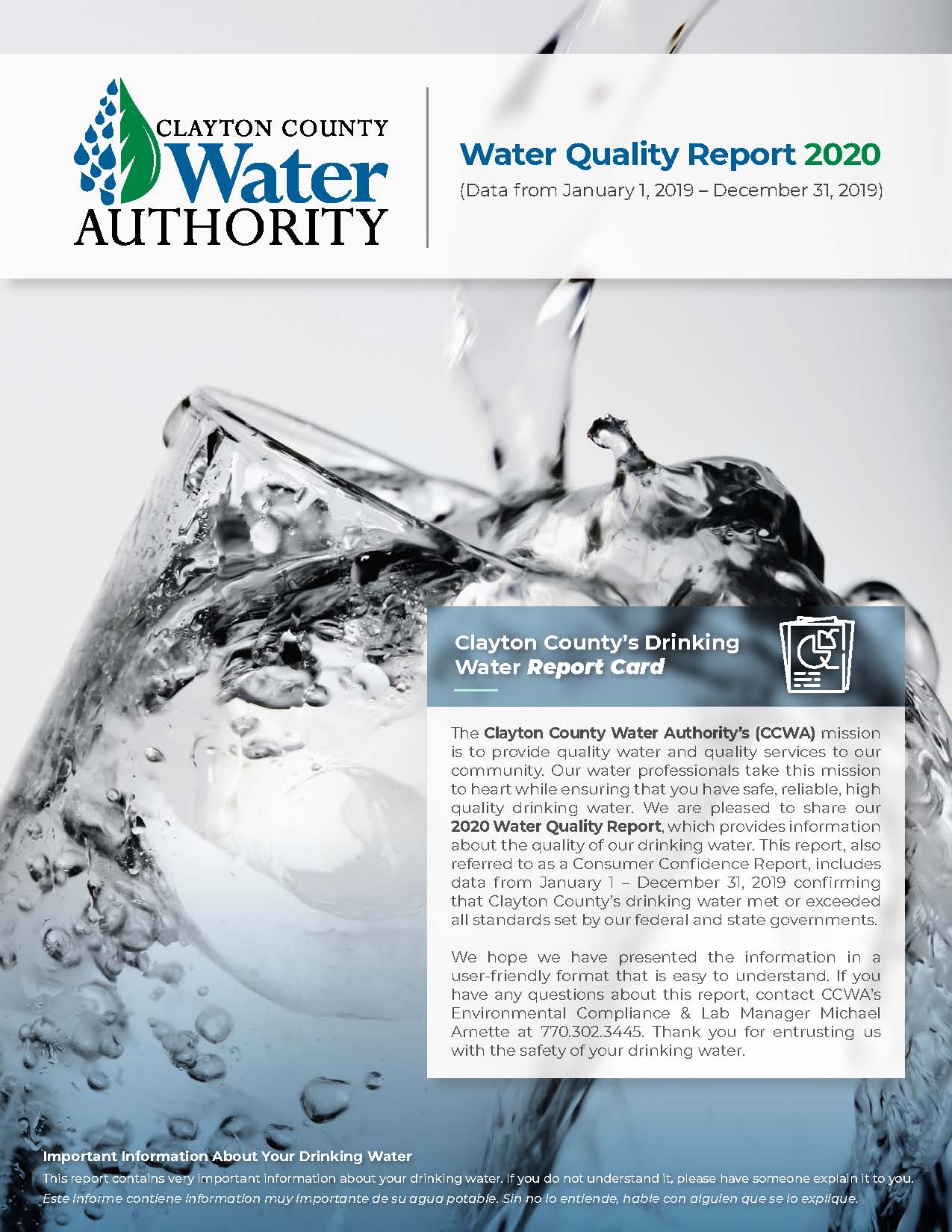 Annual Water Quality Report Shows Drinking Water Met Or Exceeded All